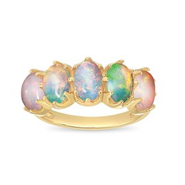 Stauer - Women's Five-Star Opal Anniversary Ring (Size 8)