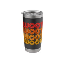 Woot Funny Repeating Retro Vintage Sunset Weird Fun Word Art Stainless Steel Insulated Tumbler