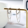 Small Huggie Hoop Earrings for Women Tassel Chain Hoop Dangle