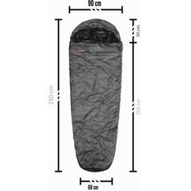 Sleeping bag cover bivouac bag - 100% wind and waterproof, breathability: 3000 MVP (230 cm x 90 cm) anthracite 230 x 90 x 60 cm - zip left