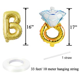 Aitakl Bride to Be Banner Balloons Bachelorette Party Decorations Bride Balloons Bridal Shower and Party Decorations (Gold)