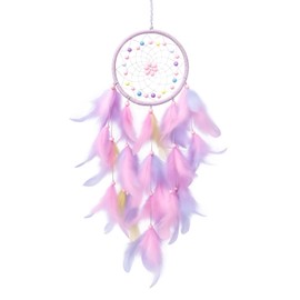 Dream Catcher for Girls, Dream Catchers, Pink Feather Wall Hanging Decor Bedroom Accessories for Romantic Exchange Birthday Wedding Anniversary