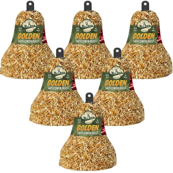 6-Pack Mr. Bird Golden Safflower Feast Wild Bird Seed Bell