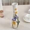 FORLONG Ceramic Vase, Hand-Painted Butterflies and Lilies Flowers Home Decor
