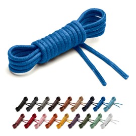 Benchmark Basics Cobalt 33" Round Waxed Cotton Shoelaces | 2mm (5/64”) Width (33 Inches, Cobalt)