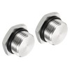 PATIKIL M20x1.5 Male Plug, 2 Pack Waterproof Dustproof 304 Stainless