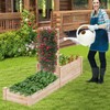 HAPPYGRILL Raised Garden Bed with Trellis, Wood Garden Box w/Open