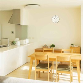 RHYTHM CITIZEN 8MY556-006 CITIZEN Wall Clock Radio Clock Continuous Second Hand Interior Beige Φ11.0 x 1.9 inches (28 x 4.8 cm)