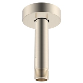 Hibbent All Metal Ceiling Mounted Shower Arm, Shower Head Extension with Flange, Stainless Steel Straight Shower Arm For High Pressure Rain Shower Head, Shower Head Extender Brushed Nickel, 4 Inch