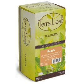 Baronet Coffee Terra Leaf Peach Tea Pods - 3 Boxes of 18 Single Serve Coffee Pods - 54 Count, 4 Grams - Individually Wrapped for Freshness - Fits Most Pod Brewers