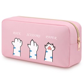 Heigebi Cat Paw Makeup Pouch for Women Girls Cat Lover Cat Owner Makeup Bag Birthday Christmas Funny Gifts for Sister Friends Coworker Cat Mom Cat Themed Gifts Oxford Cloth Makeup Travel Pouch