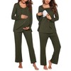 Ekouaer Women's Maternity Nursing Pajamas Set Long Sleeve Pregnancy Pajama