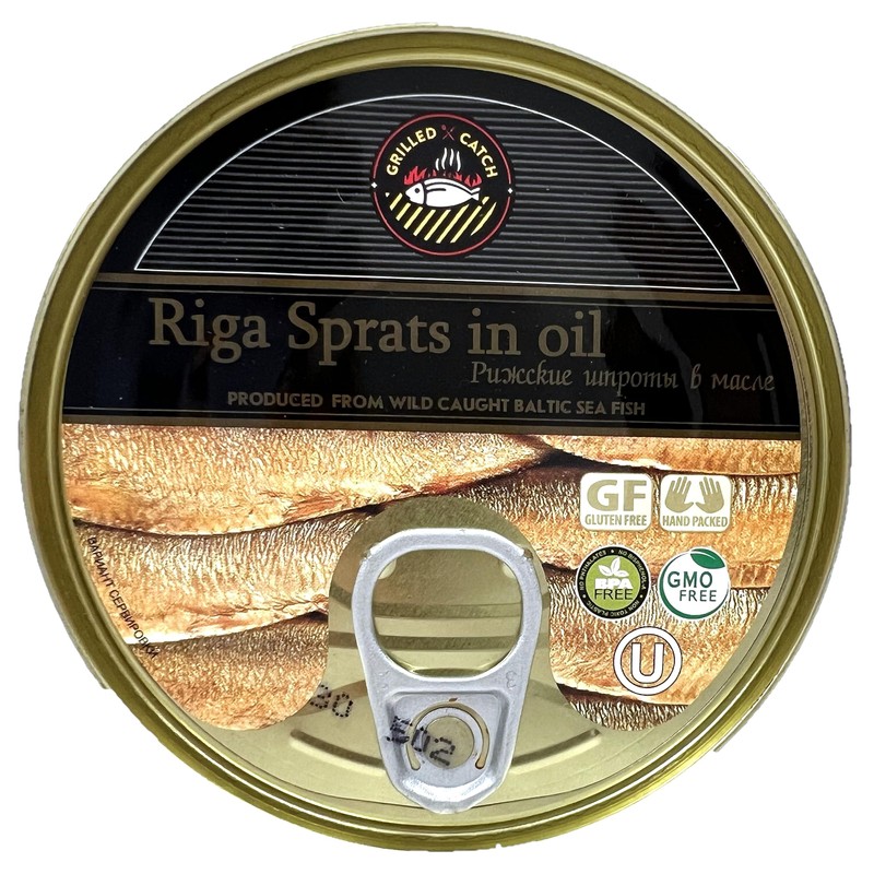 Latvian Smoked Riga Sprats in Oil 5.6 Oz. Tin Pack