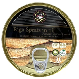 Latvian Smoked Riga Sprats in Oil 5.6 Oz. Tin Pack of 24