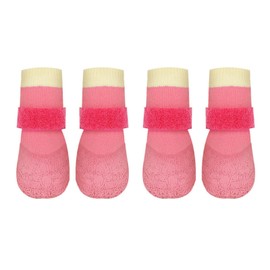 Dog Boots,Dog Paw Protectors Socks for Hot Pavement,Anti Slip Dog Shoes for Hardwood Floors_M(Pink)