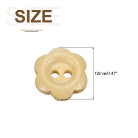 sourcing map 50Pcs Wooden Buttons, 12mm Flower Shape Wood Buttons 2 Hole Decorative Sewing Buttons for Sewing DIY Craft Clothing Handmade, Natural Wood