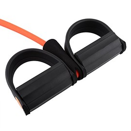 GOTOTOP Banda de Resistencia para Entrenamiento Abdominal, Cinta de Pedal de Goma de Alta Resistencia con 2 Tubos Cuerda Elástica para Estiramientos d