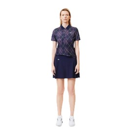 Lacoste Womens Ultra-Dry Golf Skirt with Shorts, Navy Blue/Navy Blue, 0