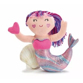 Burton & Burton Sparkly Mermaid Plush Doll Toy Holding Heart for Valentine's Day