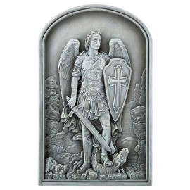 Avalon Gallery Design St. Michael Garden Plaque, 12.25'' Outdoor Statues (USUALLY SHIPS IN 2 DAYS)