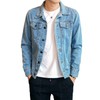 DAVID.ANN Men's Classic Denim Trucker Jacket Casual Jean Coat,Light Blue,Small