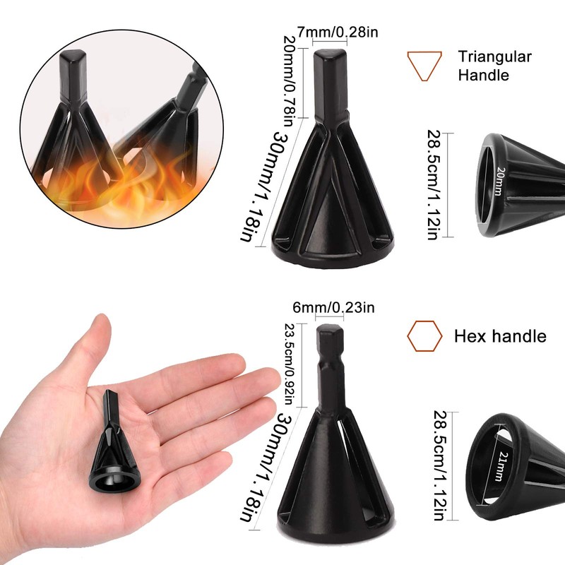 QIUUE 2 Pcs Remove Burr Tools Stainless Steel Deburring Tool