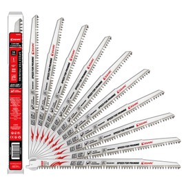 EZARC Wood Pruning Reciprocating Saw Blade 12 Inch, Fleam Ground Teeth Pruning Saw Blades for Tree Trimming, Wood/Wet Wood Cutting, 10 Pieces