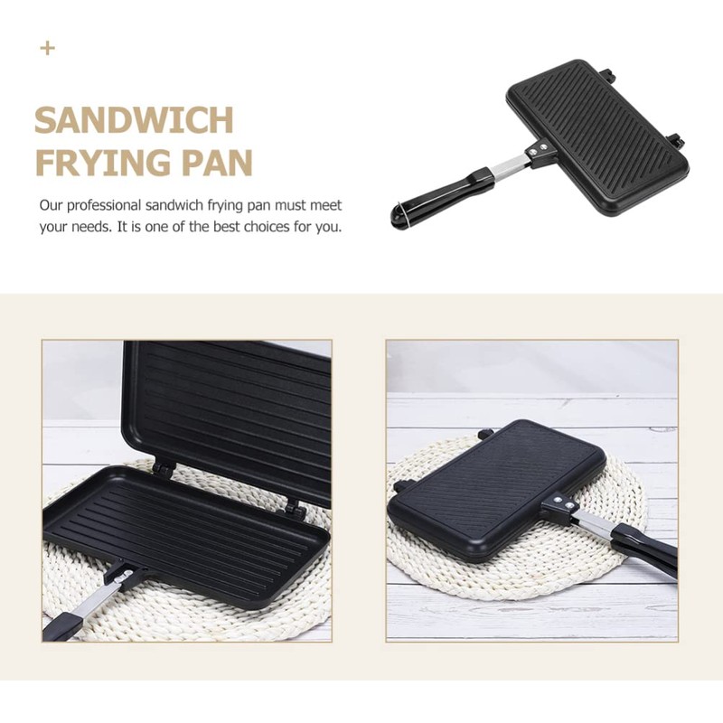 Hemoton Sandwich Baking Pan Aluminum Non Stick Omelette Pan Double