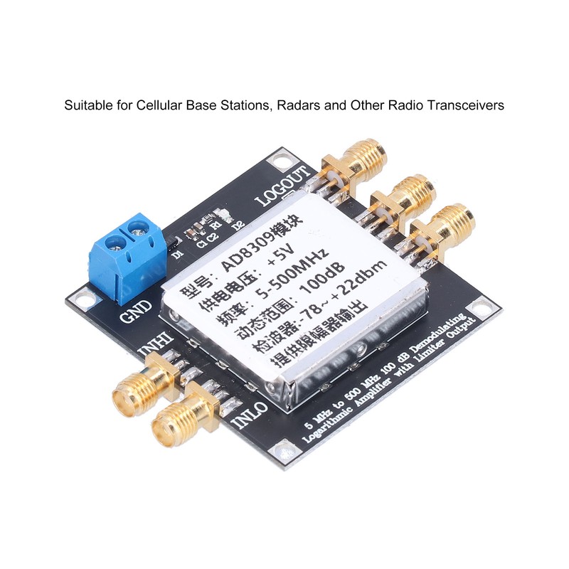 Logarithmic Amplifier Module 100 DB Gain 5MHZ‑500MHZ SMA Amplifier Board