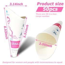 BUCOMTU Urinal for Women, Pack of 50 Urinella for Women for Travel & Camping, Hiking, Outdoor Activities