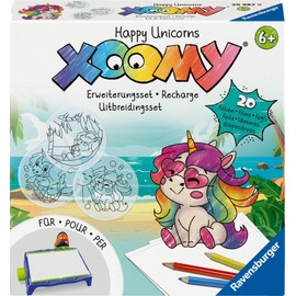 Ravensburger Xoomy Happy Unicorns 25987 Expansion Set for the Xoomy Midi or Maxi, Xoomy Extension with 20 Designs