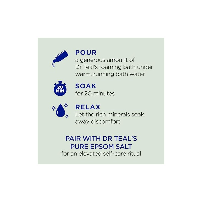Dr Teal's Foaming Bath with Pure Epsom Salt, Relax &