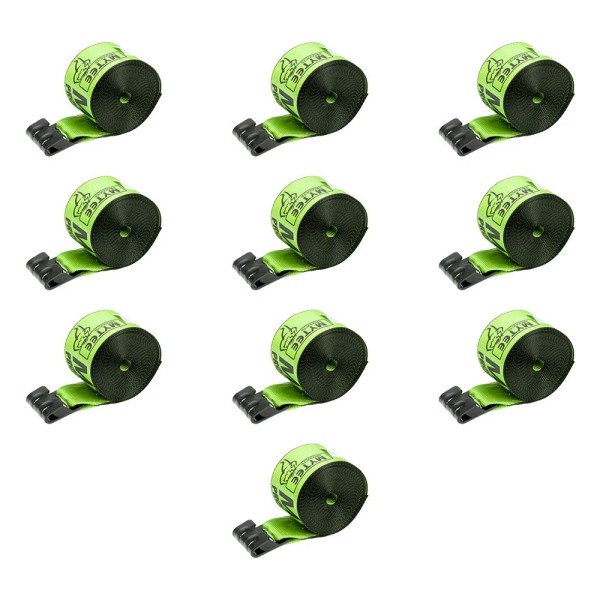 Mytee Products 10PK Winch Straps 4"x30' Hi-Vis Safety Green Tie