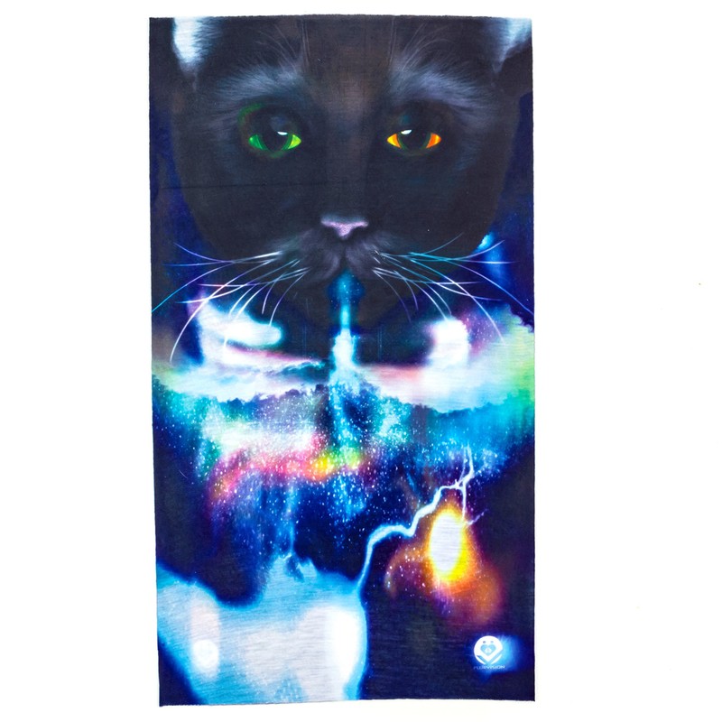 Bandana sin costuras, estilo ligero y protección, Galaxy gato, Talla