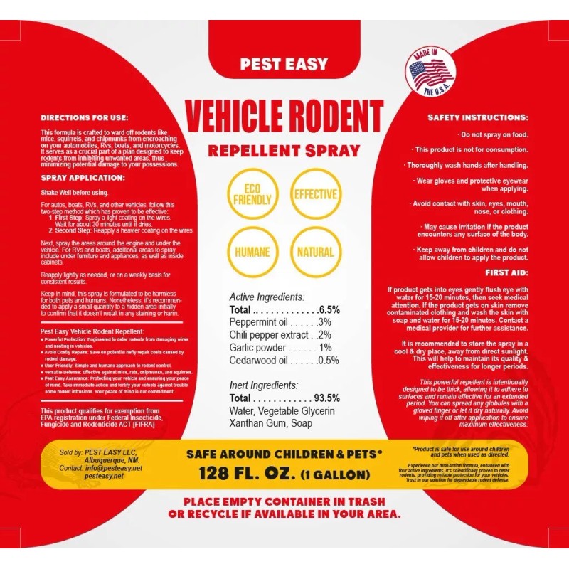 Pest Easy Peppermint Oil Mice Spray for vehicles - Effective