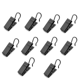 10 Pcs Small Heavy Duty Hook Clip Hook clamp Curtain clip for Clip Photo Home Decoration Art Craft Display Black