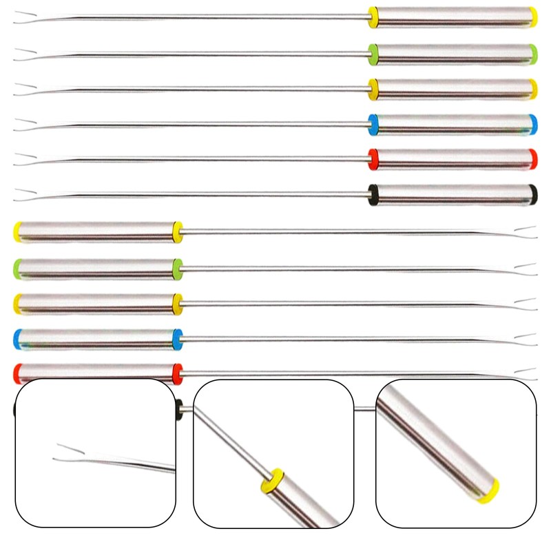 12 PCS Set Fondue Forks Stainless Steel Multi-Color Fruit Fork