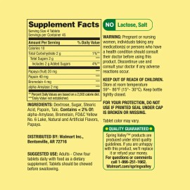 Tabletas Masticables Enzimas De Papaya Complex Spring Valley Nd