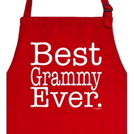 ThisWear Gifts For Grammy Gifts For Grandma Best Grammy Ever Two Pocket Adjustable Bib Apron Red