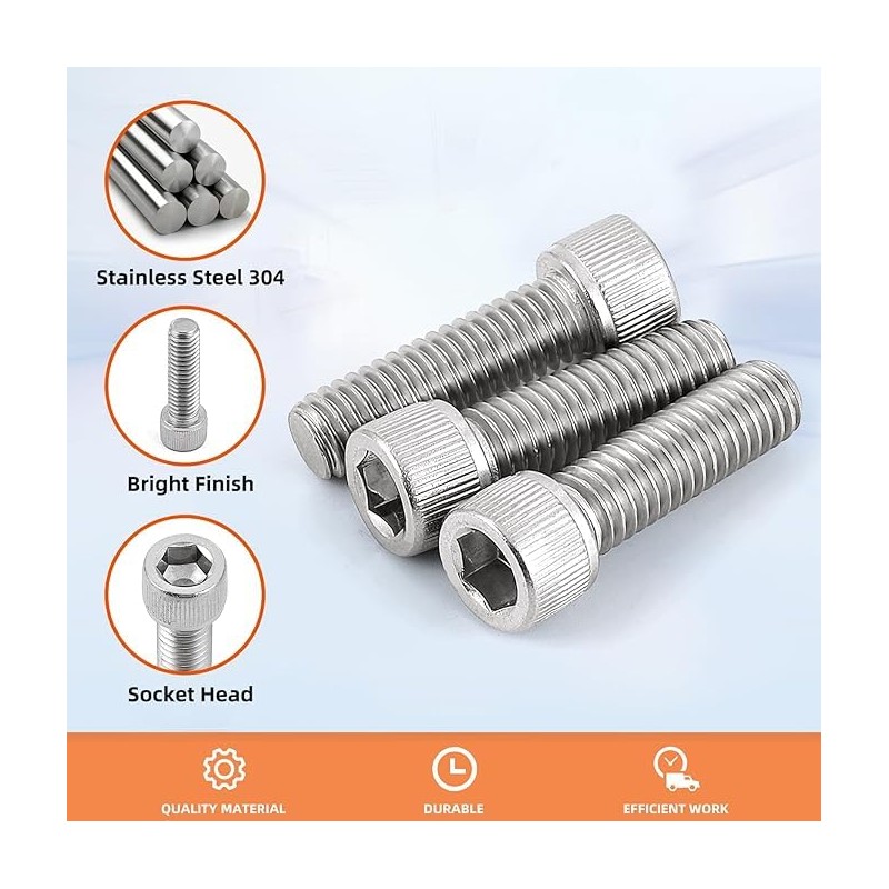 Hmevsafinect 10 Pcs M6 x 20mm Thread Pitch 1 mm