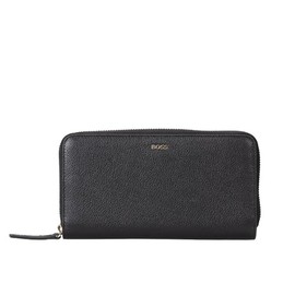BOSS Women's Alyce Ziparound Zip Around Wallet, black