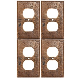 Premier Copper Products SO2_PKG4 Copper Switchplate Single Duplex, 2 Hole Outlet Cover - Quantity 4, Oil Rubbed Bronze