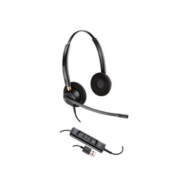 Plantronics Corded Headset with USB Connection, Black
