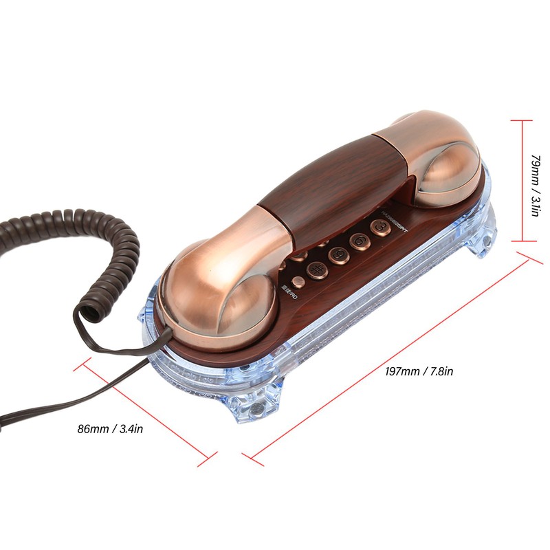 Retro Landline Phone Corded Home Phone Wall Mount Flash Phone