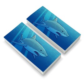 Great White Shark Realistic Eraser Set of 2