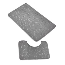 Absorbent Bathroom Rug - Fluffy Quick Dry Set - Bathroom 2 Piece Toilet Non-Slip Floor Mats for Bathroom, Kitchen, Home, Toilet, Offices