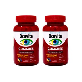 Ocuvite Eye Health Gummies, Mixed Fruit Flavors, 60 Count (Pack of 2)