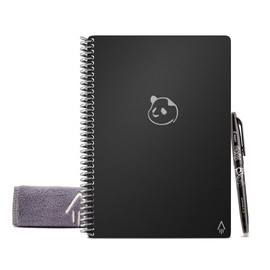 Rocketbook Panda Planner Reusable Smart Pages, Letter Size 8.5x11, Black - Daily, Weekly & Monthly Pages, App-Connected, Erasable, Ideal for Motivational Journaling, Goal Setting & Digital Organization