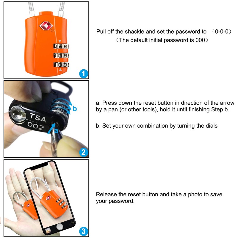 [Pack of 2] TSA Luggage Locks, Diyife 3-Digit Security Lock,