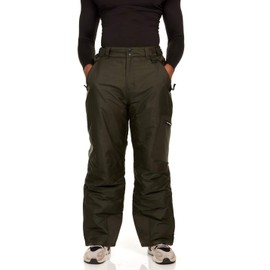 Arctic Quest Mens Snow Ski Waterproof Softshell Snowboard Pants Outdoor Hiking Zipper Bottom Windproof Warm Snow Pants, Rosin, Large